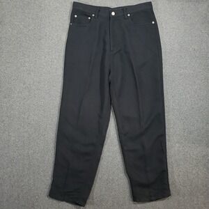 H&H Mens Corduroy Pants Mens 34x29 Black Classic Fit Rayon Polyester Wide Leg